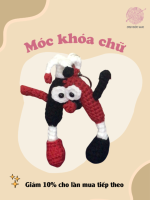 móc khóa chữ - ong móc len 