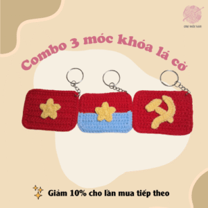 Combo 3 móc khóa lá cờ